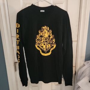 Black Long Sleeve Shirt with Yellow Graphic